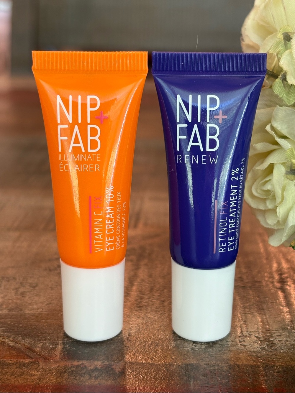 New NIP + FAB Vitamin C Fix EYE CREAM & Renew RETINOL Fix EYE TREATMENT Minis!